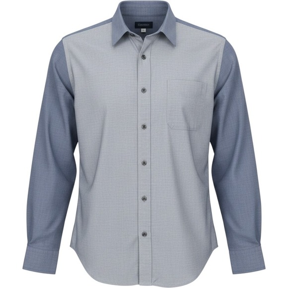 Perry Ellis Other - Perry Ellis Portfolio Mens Slim Fit Colorblock Button Down Shirt Grey Blue M